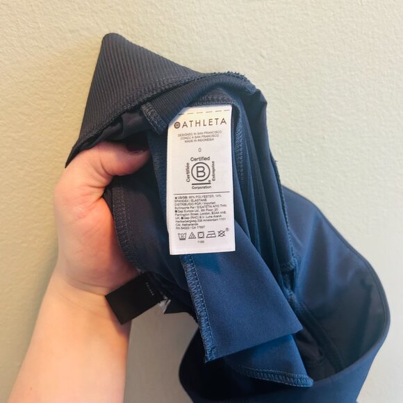 Athleta Brooklyn Mid Rise Ankle Pant Size 0 Navy Blue Pants Comfy Travel Neutral - Picture 9 of 11